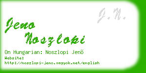 jeno noszlopi business card